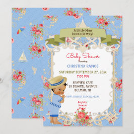 Boardwalk Victoriana Beach Summer Baby shower Kaart