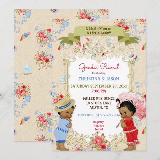 Boardwalk Victoriana Beach Summer Gender onthullin Kaart (Voorkant / Achterkant)