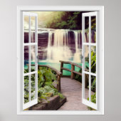 Boardwalk-waterval nep-raam uitzicht poster (Voorkant)