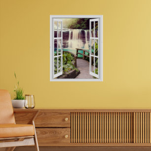 Boardwalk-waterval nep-raam uitzicht poster
