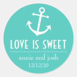 Boat Anchor Love is Sweet Labels (Blauwgroen)