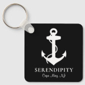 Boat Anchor Personalized Black Sleutelhanger (Voorkant)