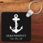 Boat Anchor Personalized Black Sleutelhanger (Achterkant)