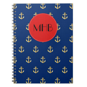 Boat Anchor, Ship Anchor, Zee Anchor, Monogram Notitieboek