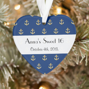 Boat Anchor, Ship Anchor, Zee Anchor, Sweet 16 Ornament