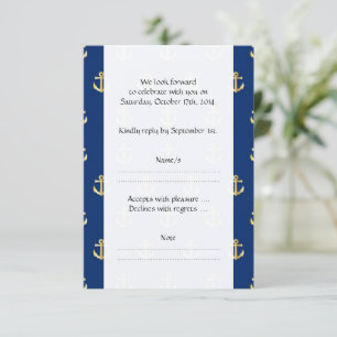 Boat Anchor, Ship Anchor, Zee Anchor, Wedding RSVP Kaartje