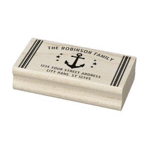 Boat Anchor Stars Name Return-adres Rubberstempel