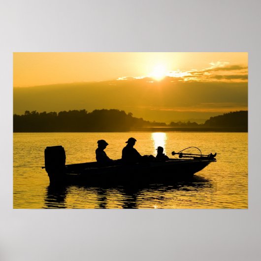 Boat bij zonsopgang poster (Voorkant)
