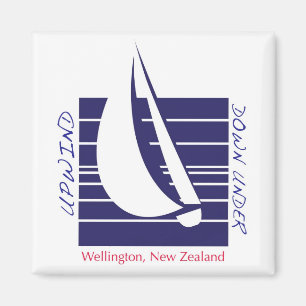 Boat Blue Square_UpDown Wellington magnet Magneet