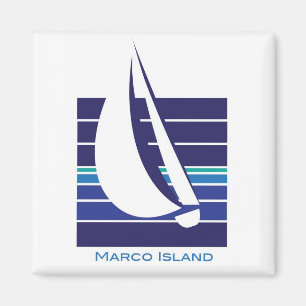Boat Blues Square_Marco Island magnet Magneet