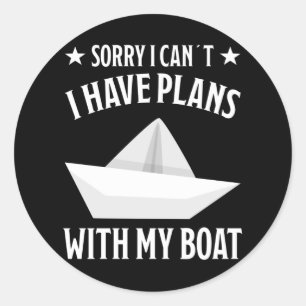 Boat Boating Funny Kapitein Design Skipper Gift Ronde Sticker