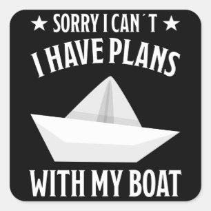 Boat Boating Funny Kapitein Design Skipper Gift Vierkante Sticker