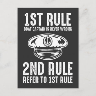 Boat Captain Funny Rules Fisherman Sailor Briefkaart