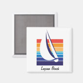 Boat Color Carré_Laguna Beach aimant (Recto/Verso)
