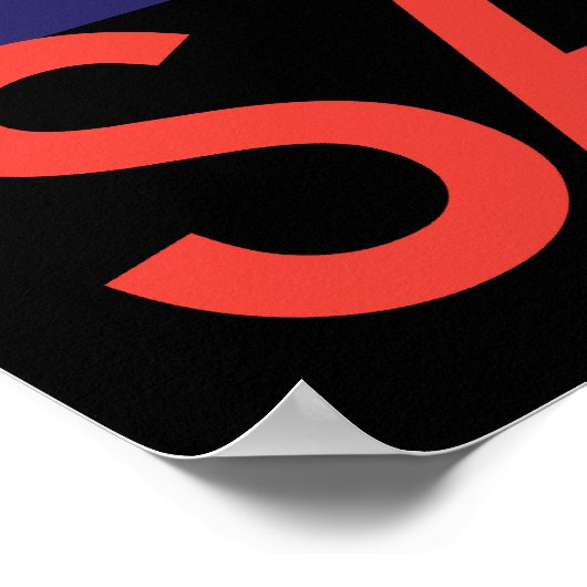 Boat Color Carré_SAIL sur affiche noire (Coin)