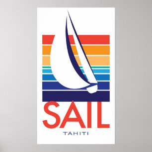 Boat Color Carré_SAIL Tahiti poster