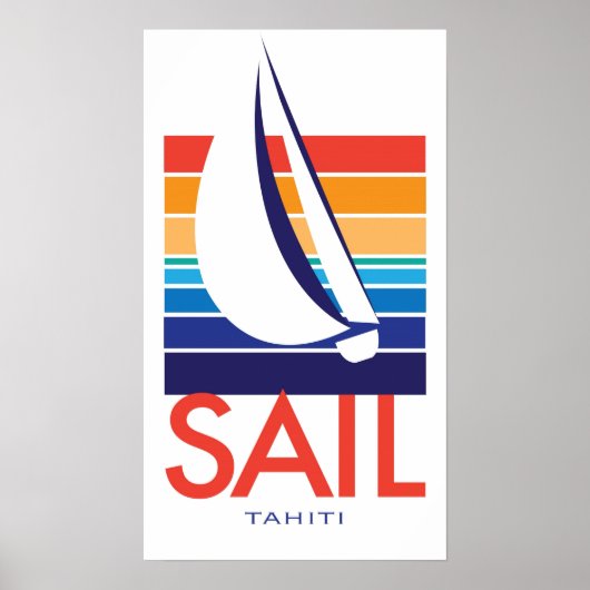 Boat Color Carré_SAIL Tahiti poster (Devant)