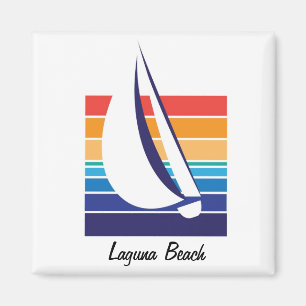 Boat Color Square_Laguna Beach magnet Magneet