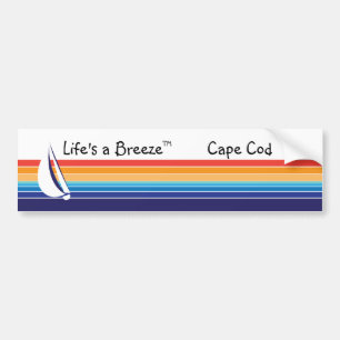 Boat Color Square_Life is een Breeze™_Cape Cod Bumpersticker