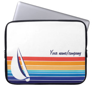 Boat Color Square_Sail_horizon huts_personalized Laptop Sleeve