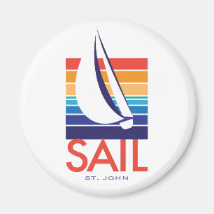 Boat Color Square_SAIL St. John magnet Magneet