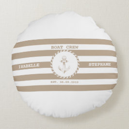 Boat Crew Brown Tyla Rond Kussen