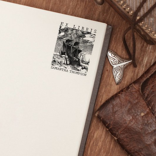 Boat Custom Ex Libris Library Boek Rubberstempel