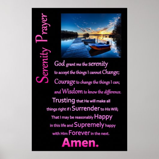 Boat Dock de Serenity Prayer Poster (Voorkant)
