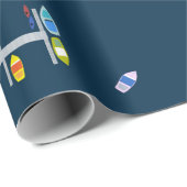 Boat Docks- Multicolor op de marine Cadeaupapier (Rol Hoek)