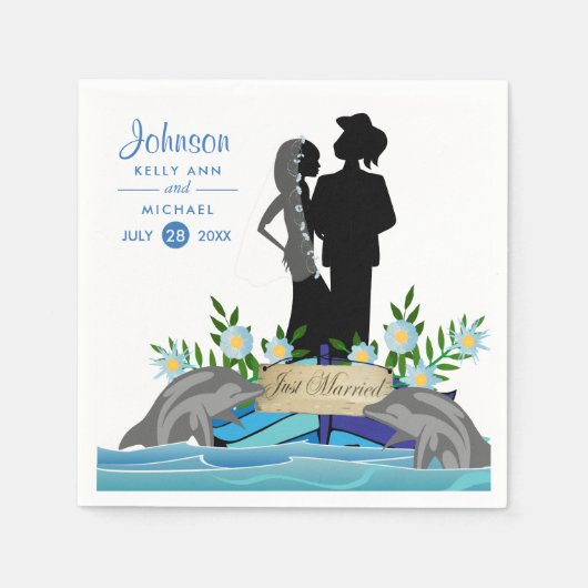 Boat Dolphin Wedding Servet (Voorkant)