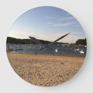 BOAT EN BEACH SCENE GROTE KLOK