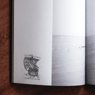  Boat Ex Libris Bibliotheek Boek Rubberstempel