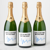 Boat | houten boat | zeeman sparkling wijnetiket (Flessen)