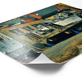 Boat in droogdok foto afdruk (Hoek)