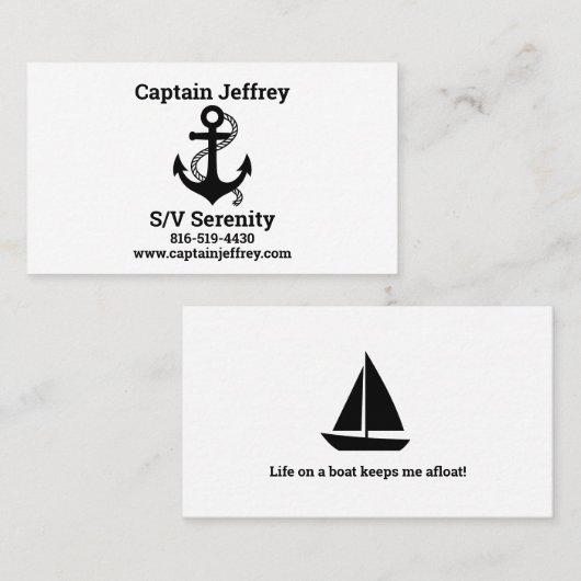 Boat Kaart voor de zeilliefhebber Visitekaartje (Voorkant / Achterkant)