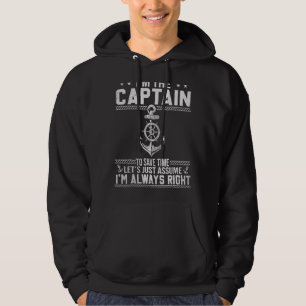 Boat Kapitein Pontoon Kapitein Papa Mannen Vader Hoodie