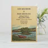 Boat Lake Wedding Invitation Natuur Kaart (Staand voorkant)