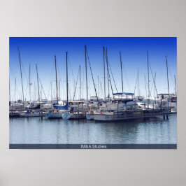 Boat Marina op Lake Poster