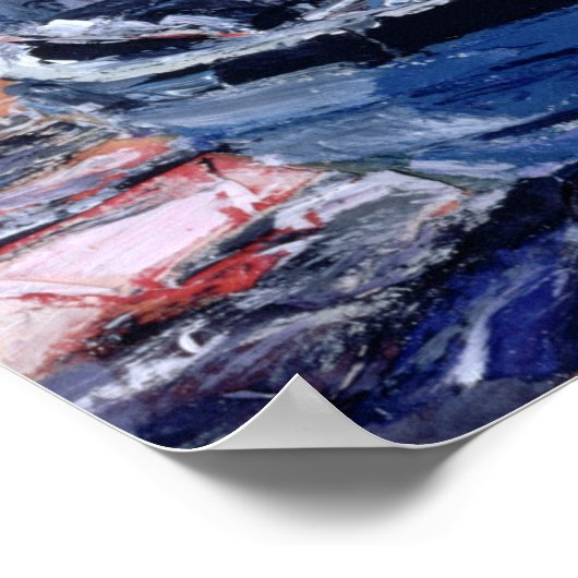 Boat met Red Buoy Poster (Hoek)