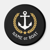 Boat naam Nautical Anchor Gold Style Star Magneet (Voorkant)