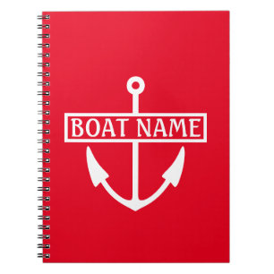 Boat Name Anchor Kapitein Logboek Notitieboek