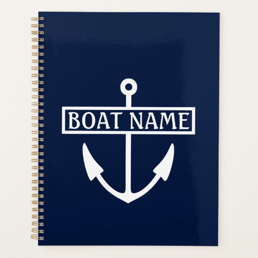 Boat Name Anchor Kapitein Logboek Planner (Voorkant)