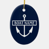 Boat Name Anchor Keramisch Ornament (Voorkant)