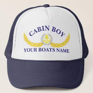 Boat name anchor motif cabinejongen trucker pet