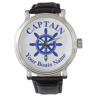 Boat name nautical ships wheel horloge