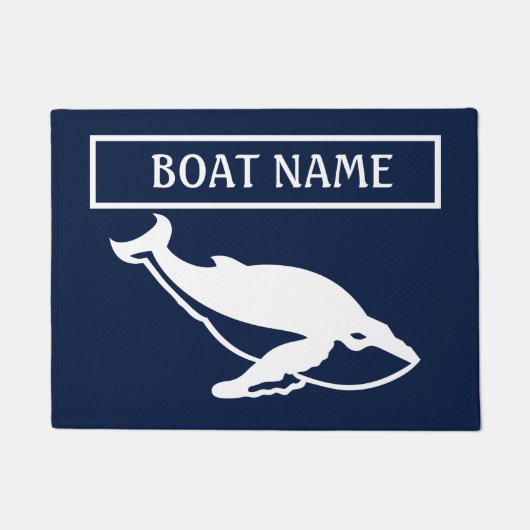 Boat Name Whale Dock Mat (Voorkant)