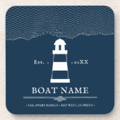 Boat Nautical Personalized vuurtoren Bier Onderzetter (Voorkant)