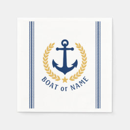Boat of familienaam Anchor Laurel Rope Stripes Servet