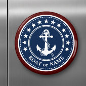 Boat of familienaam Anchor Stars Rood Blauw Magneet