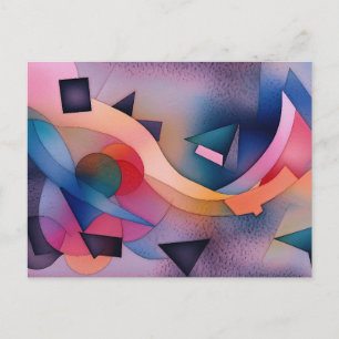 "Boat on Water" Hedendaagse Abstracte kunst Briefkaart